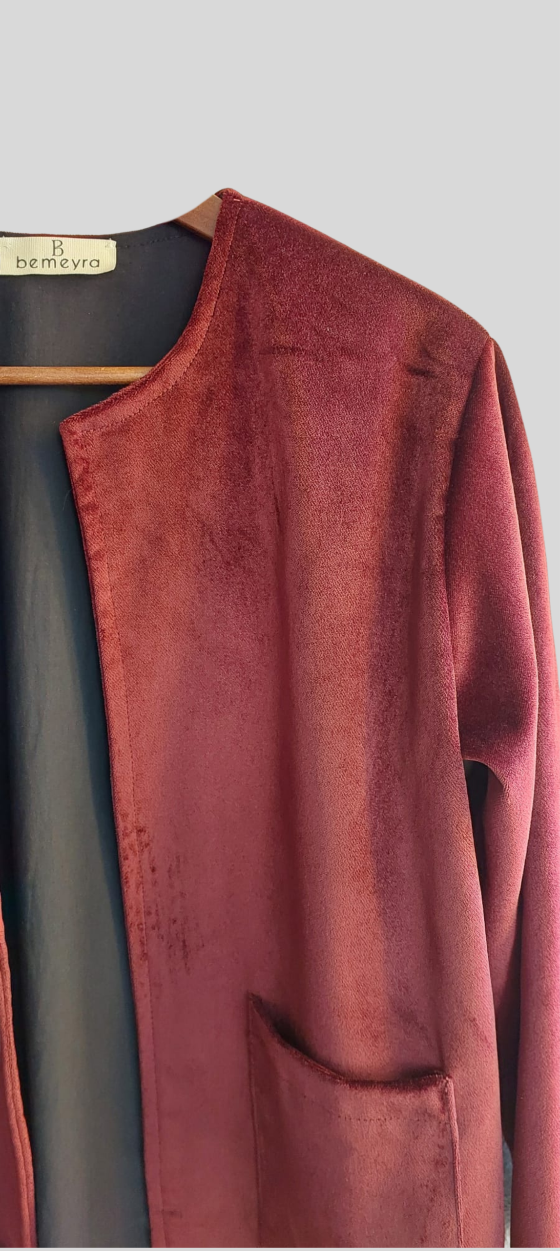 BORDO KADİFE CEKET - Görsel 2